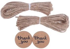 img 3 attached to DECORA 100pc Thank You Kraft Paper Tags - Perfect Bonbonniere Favor and Gift Labels, Complete with Jute Twines