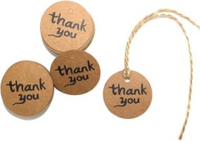 img 4 attached to DECORA 100pc Thank You Kraft Paper Tags - Perfect Bonbonniere Favor and Gift Labels, Complete with Jute Twines