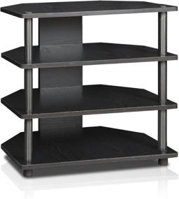 img 4 attached to Efficient and Stylish: Furinno Turn-N-Tube Easy Assembly 4-Tier Petite TV Stand in Sleek Blackwood Design