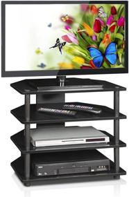 img 2 attached to Efficient and Stylish: Furinno Turn-N-Tube Easy Assembly 4-Tier Petite TV Stand in Sleek Blackwood Design