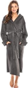 img 2 attached to Cozy up with the Alexander Del Rossa Women's Soft Fleece Robe: Warm, Lightweight Bathrobe with Hood