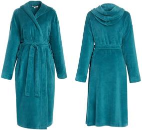 img 1 attached to Cozy up with the Alexander Del Rossa Women's Soft Fleece Robe: Warm, Lightweight Bathrobe with Hood