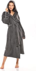 img 4 attached to Cozy up with the Alexander Del Rossa Women's Soft Fleece Robe: Warm, Lightweight Bathrobe with Hood