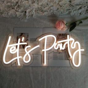 img 1 attached to Vibrant DIVATLA Neon Party Sign | Perfect Decor for Bachelorette, Engagement, and First Birthday Parties | LED Tube Wall Sign - 23X10inches with Power Adapter