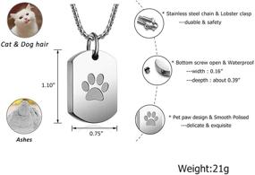 img 1 attached to 🐾 Customized Paw Print Dog Tag Urn Necklace for Pet Ashes - Personalized Engraving, Cremation Keepsake, Memorial Jewelry, Army Military Pendant Container Locket Necklaces