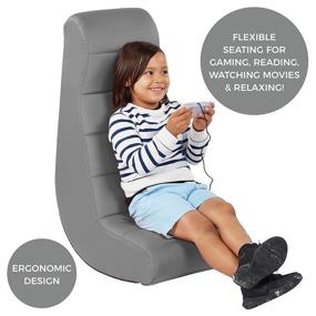 img 1 attached to 🪑 Comfortable Ergonomic Horizontal Video Rocker for Kids, Teens, and Adults - Ideal for Reading, Gaming, Meditation, or TV - Gray