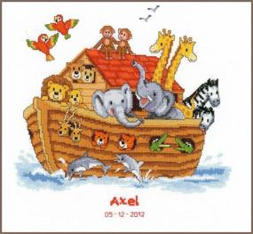 img 2 attached to 🚢 Vervaco Counted Cross Stitch Kit Noah's Ark - Create a 13.2" x 12.4" Masterpiece