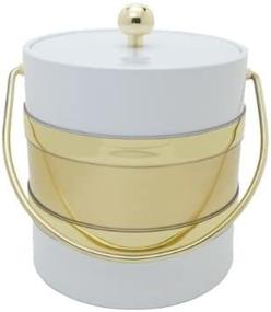 img 3 attached to 🤩 Stylish White and Gold 3-Quart Two Tone Mr. Ice Bucket