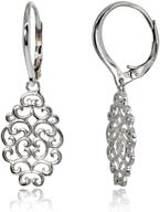 💫 sleek and shiny sterling silver filigree swirl spiral dangle leverback earrings logo