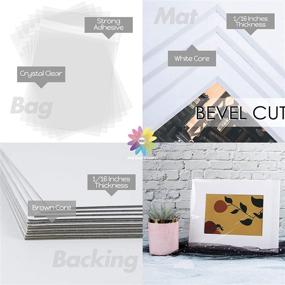 img 1 attached to 🖼️ MBC Mat Board Center: Pack of 10-11x14 Pre-Cut 8x10 Black Mats - Ideal for Pictures, Photos, and Framing - Includes 10 White Backboards and 10 Clear Bags - Acid Free, 4-ply Thickness, White Core