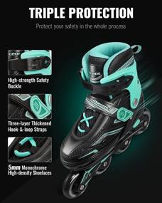 img 1 attached to 🛼 Marcent Adjustable Inline Skates: Light-up Roller Blades for Kids, Boys, Girls, Beginners, Youth, Adults, and Women