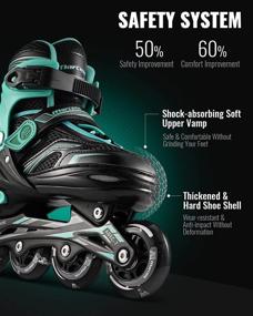 img 2 attached to 🛼 Marcent Adjustable Inline Skates: Light-up Roller Blades for Kids, Boys, Girls, Beginners, Youth, Adults, and Women