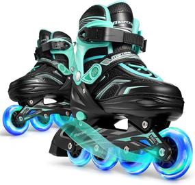 img 4 attached to 🛼 Marcent Adjustable Inline Skates: Light-up Roller Blades for Kids, Boys, Girls, Beginners, Youth, Adults, and Women