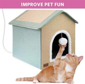 img 1 attached to 🐱 MARUNDA Heated Cat Houses - Ideal Winter Shelter for Outdoor and Indoor Cats, Cozy Kitty House to Keep Your Pet Warm, Easy Assembly - 2 Step Finish