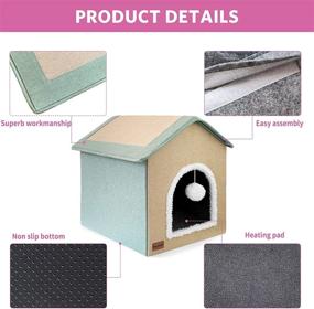 img 2 attached to 🐱 MARUNDA Heated Cat Houses - Ideal Winter Shelter for Outdoor and Indoor Cats, Cozy Kitty House to Keep Your Pet Warm, Easy Assembly - 2 Step Finish