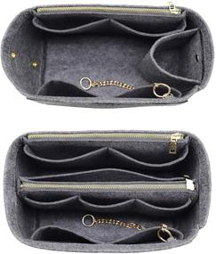 img 4 attached to Stay Organized with a 3-in-1 Felt Purse 👜 Organizer Insert Bag featuring a Convenient Bottle Holder Shaper