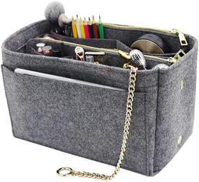 img 3 attached to Stay Organized with a 3-in-1 Felt Purse 👜 Organizer Insert Bag featuring a Convenient Bottle Holder Shaper