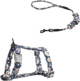 img 1 attached to 🌸 Floral Design Cat Harness and Leash Set - Escape Proof, Adjustable & Soft - Ideal for Outdoor Walking