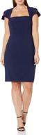 lark & ro women's pleated ruffle cap sleeve square neckline sheath dress - amazon brand logo