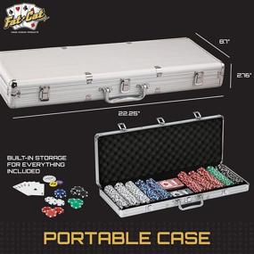 img 2 attached to Texas Hold'em Claytec Poker Chip Set - 11.5g, 500 Striped Dice Chips, Aluminum Case