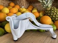 🍊 vintage kitchen's citrus fruit press - the press, powder coated white cast aluminum fruit press logo