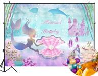 🧜 enchanting under the sea little mermaid birthday party backdrop: perfect photography background with castle, whales, and pearl princess; ideal for cake table props and decor - w-2025 logo