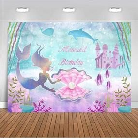 img 1 attached to 🧜 Enchanting Under The Sea Little Mermaid Birthday Party Backdrop: Perfect Photography Background with Castle, Whales, and Pearl Princess; Ideal for Cake Table Props and Decor - W-2025