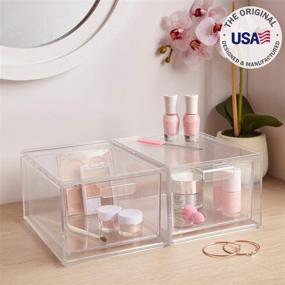 img 3 attached to Premium Stackable Cosmetic Organizer Collection