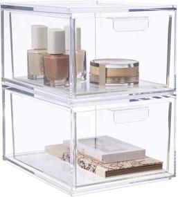 img 4 attached to Premium Stackable Cosmetic Organizer Collection