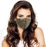 💃 women's shimmering sequin face mask: sparkly glitter party bling decorative masks logo