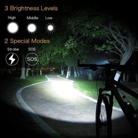 img 3 attached to TANSOREN USB Rechargeable Bicycle Light Set: 2000 Lumens Front and Back LED Lamp for Road Cycling - Waterproof, 5 Light Modes