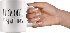 img 2 attached to 🖕 Fk Off I'm Writing Novelty Ceramic Coffee Cup - 11 oz White Cup - Perfect Gift for Writers