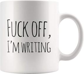 img 4 attached to 🖕 Fk Off I'm Writing Novelty Ceramic Coffee Cup - 11 oz White Cup - Perfect Gift for Writers