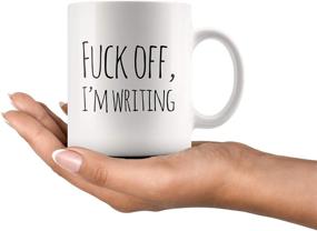 img 3 attached to 🖕 Fk Off I'm Writing Novelty Ceramic Coffee Cup - 11 oz White Cup - Perfect Gift for Writers