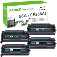 🖨️ aztech compatible toner cartridge set for hp 58a cf258a 58x cf258x pro m404n m404dn mfp m428fdw m428dw m428fdn printer (black, pack of 4) logo