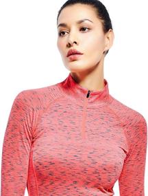 img 1 attached to 🏃 Women's 1/4 Zip Workout Pullover - Quarter Zip Running Long Sleeve Tops