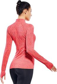 img 2 attached to 🏃 Women's 1/4 Zip Workout Pullover - Quarter Zip Running Long Sleeve Tops