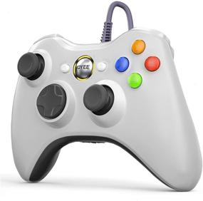 img 3 attached to 🎮 VOYEE PC Controller for Xbox 360 & Slim/PC Windows 10/8/7, Wired with Upgraded Joystick, Double Shock, Enhanced (White)