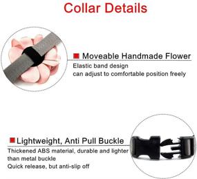 img 3 attached to 🌺 Fashionable PETFAVORITES Geranium Flower Cat Dog Collar Bow Tie - Stylish Nylon Puppy Necklace with Pearl Bell - Chihuahua Yorkie Clothes Costume Outfits Accessory