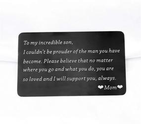 img 3 attached to 🎁 To My Son Gifts: Engraved Metal Wallet Card for Birthday, Graduation and More - From Mom & Dad - Unique Gifts for Teen Boys