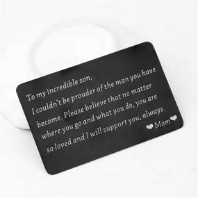 img 2 attached to 🎁 To My Son Gifts: Engraved Metal Wallet Card for Birthday, Graduation and More - From Mom & Dad - Unique Gifts for Teen Boys