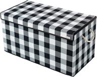 💼 nest & be x-large 30-inch toybox toy storage chest - collapsible, buffalo plaid design for home organization, nursery, kids playroom, pet items, and closet - durable sides, divider, and flip-top lid логотип