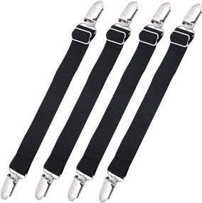 img 4 attached to 👢 Loosco [4 Packs] Boot Clips: Heavy-Duty Elastic Leg Straps for Secure Pant Stirrups