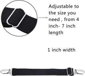 img 3 attached to 👢 Loosco [4 Packs] Boot Clips: Heavy-Duty Elastic Leg Straps for Secure Pant Stirrups