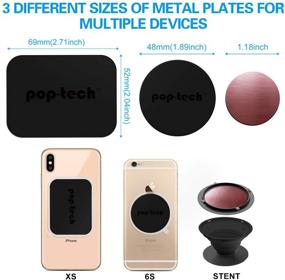 img 3 attached to Pop-Tech Metal Plate Pack for Magnetic Car Phone Holders 📱 - 6 Universal Mount Metal Plates, 2 Rectangular & 4 Round