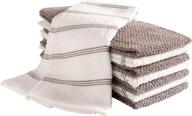 🔥 kaf home pantry piedmont terry kitchen towels - 8-pack, 16x26 inch, absorbent terry cloth dish towels, hand & tea towels - ideal for kitchen spills, cooking, and messes - dark gray logo