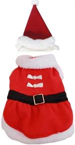 img 2 attached to Bolbove Pet Christmas Santa Claus Dress Costume: Warm Winter Coat for Large Girl Dogs & Female Cats (Red, X-Large)