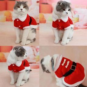 img 1 attached to Bolbove Pet Christmas Santa Claus Dress Costume: Warm Winter Coat for Large Girl Dogs & Female Cats (Red, X-Large)