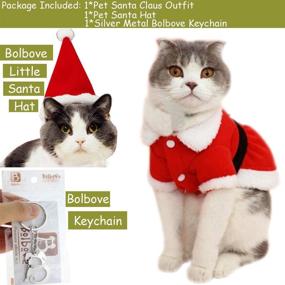 img 3 attached to Bolbove Pet Christmas Santa Claus Dress Costume: Warm Winter Coat for Large Girl Dogs & Female Cats (Red, X-Large)