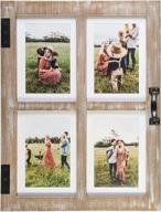 🏡 glm farmhouse window frame: holds 4x6 and 5x7 photos, with mat and glass - rustic farmhouse decor (brown) логотип